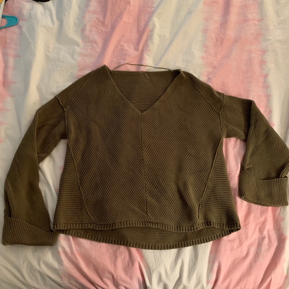 Olive green Free People sweater